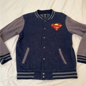 Superman DC Comics Full Snap Varsity Jacket Men’s Size: Small Stitched Logo-Rare